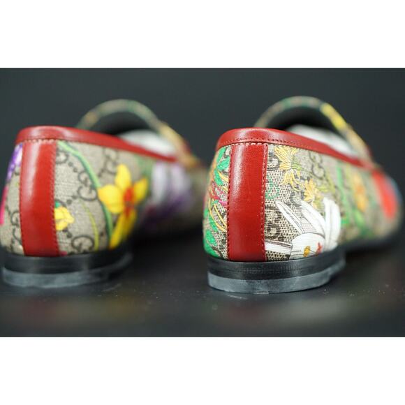 GUCCI Jordaan GG Supreme Monogram Canvas Floral Horsebit Loafer 35 NIB $780 - Picture 11 of 12